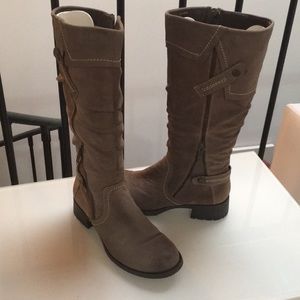 Beautiful “Earth” Tall Taupe Real Suede Boots